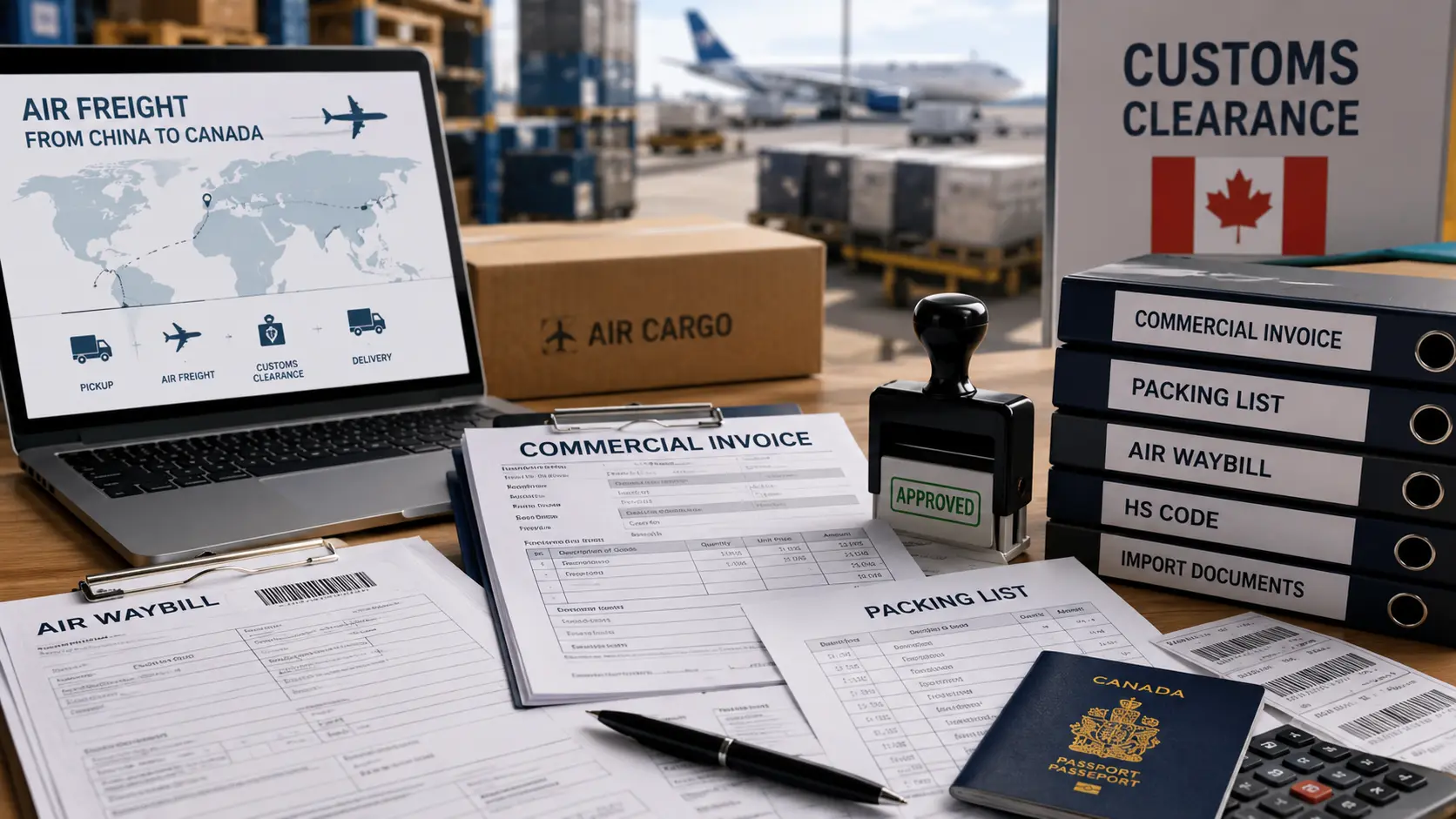 Logistics and customs office workspace