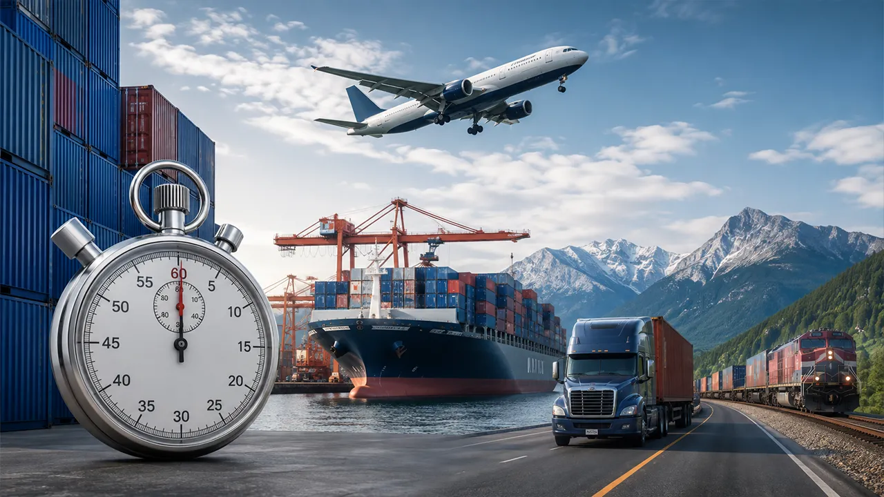 Commercial air, ocean and inland freight transit planning from China to Canada