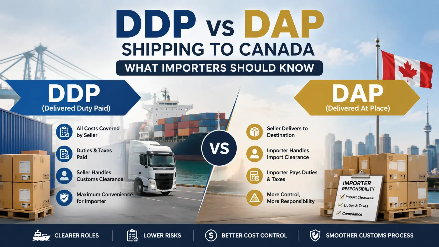 DDP vs DAP shipping responsibilities in Canada