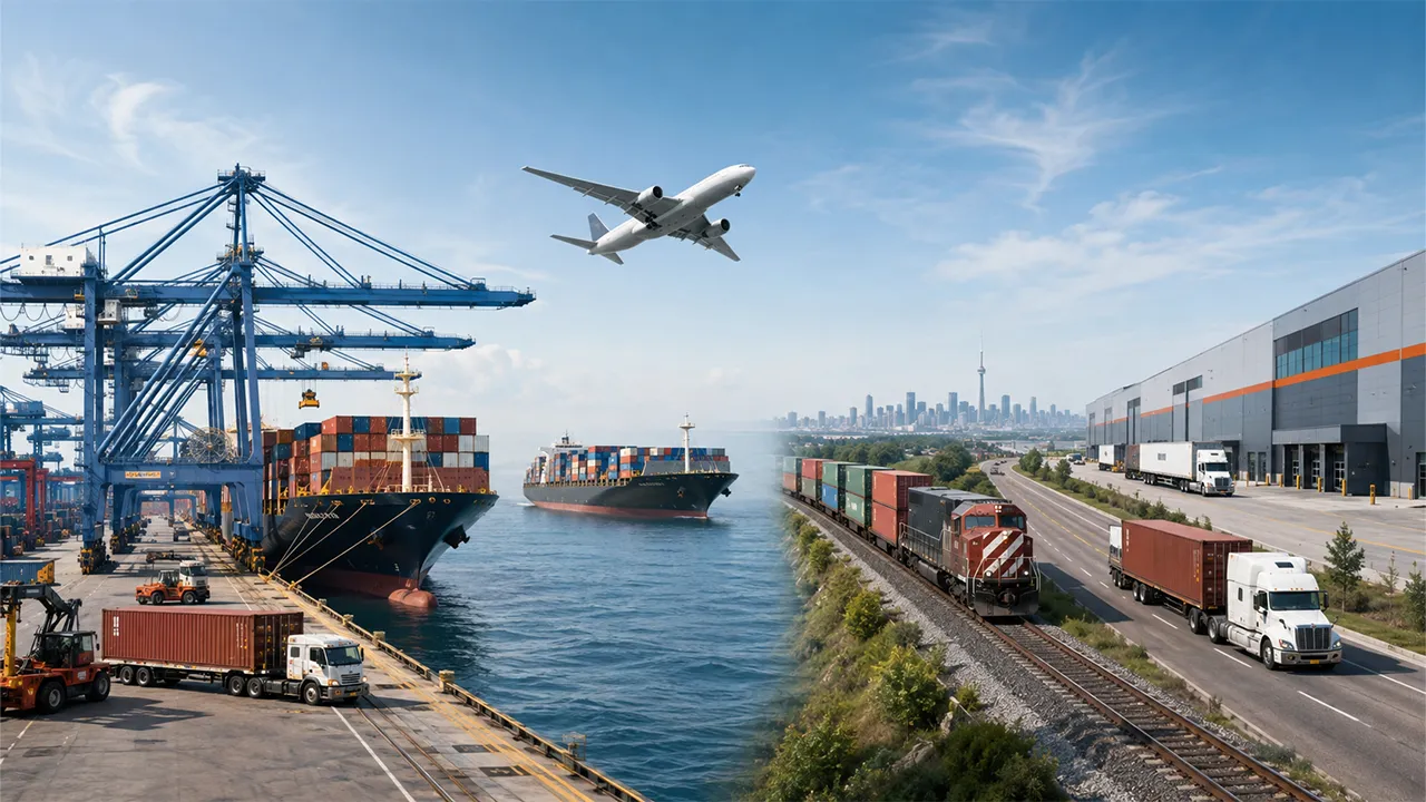 Shipping from China to Markham by air, sea, rail and truck