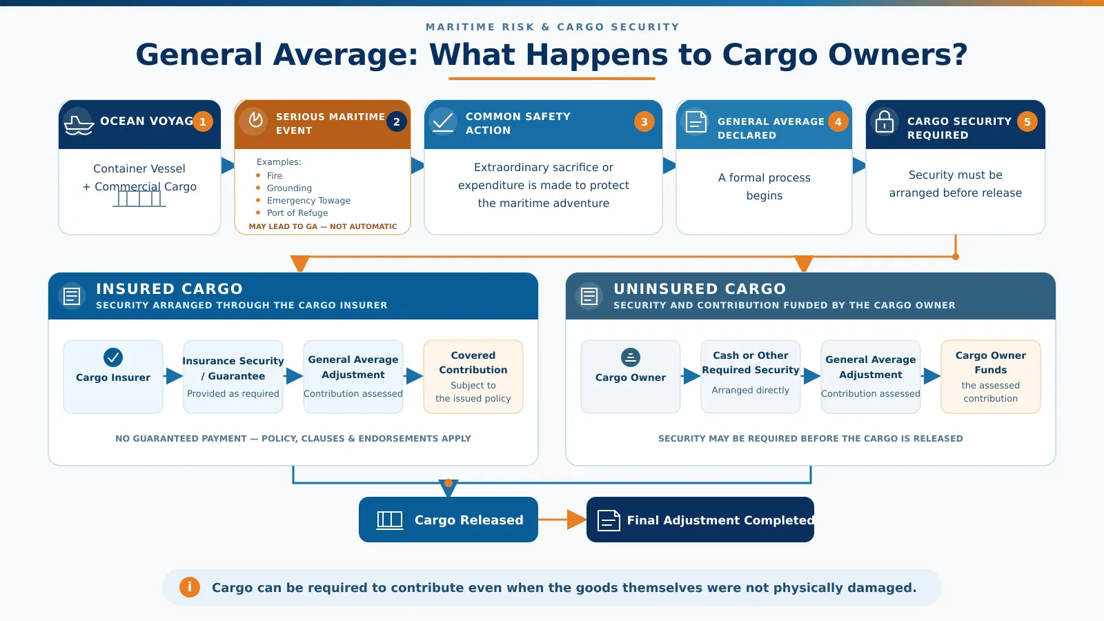 General Average process for insured container cargo during sea freight